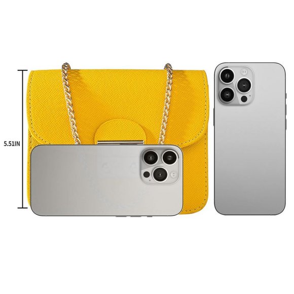 Small Evening Bags for Women Crossbody Bag Chain Yellow-mini Size Clutch - Picture 3 of 7